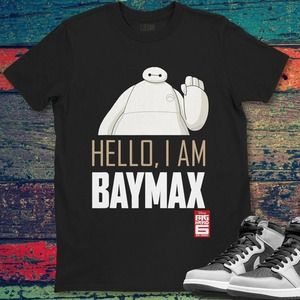 Disney Big Hero 6 TV Series Baymax Hello Graphic T-Shirt Unisex For Men